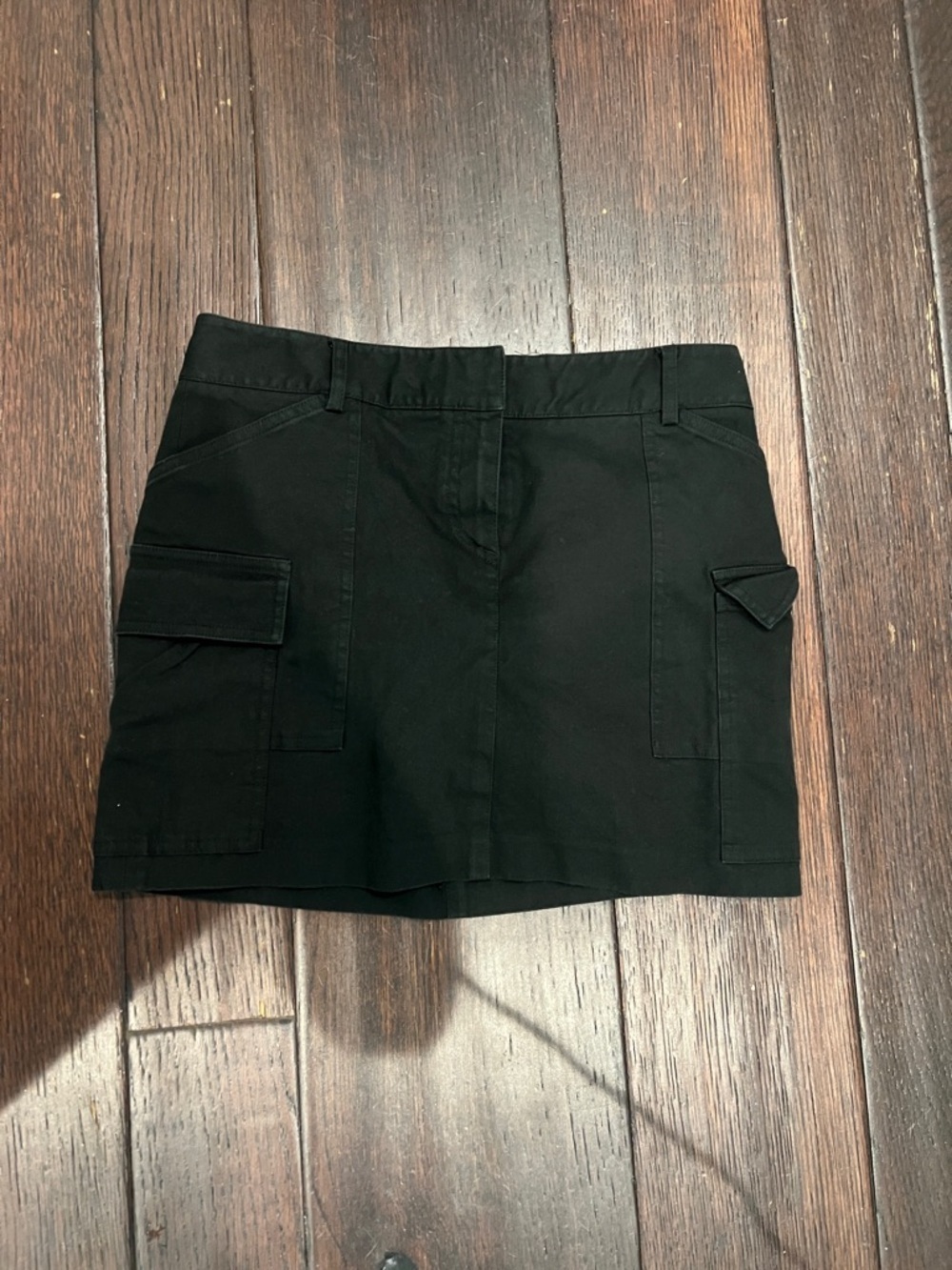 Black Cargo Mini Skirt - Women